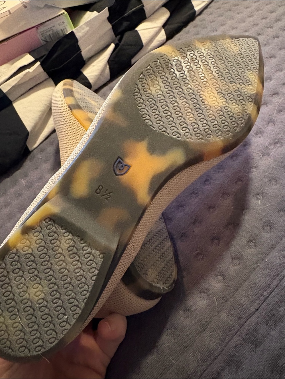 Rothy's Pointed Knit Flats in Ecru The Point II Size 8.5 NWOB - Picture 3 of 10